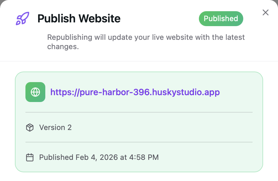 Publish in one click